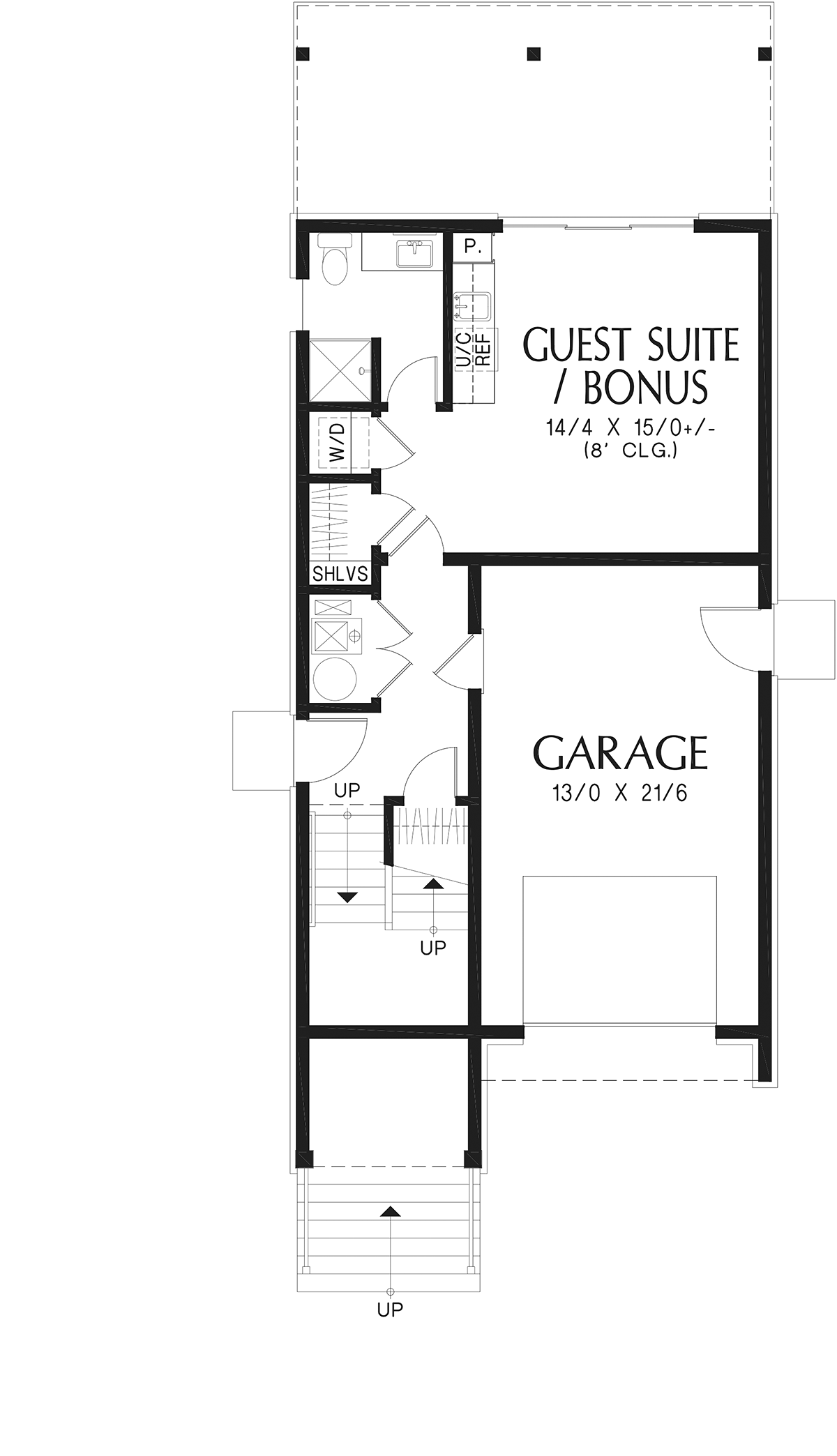 Country Farmhouse Lower Level of Plan 83525