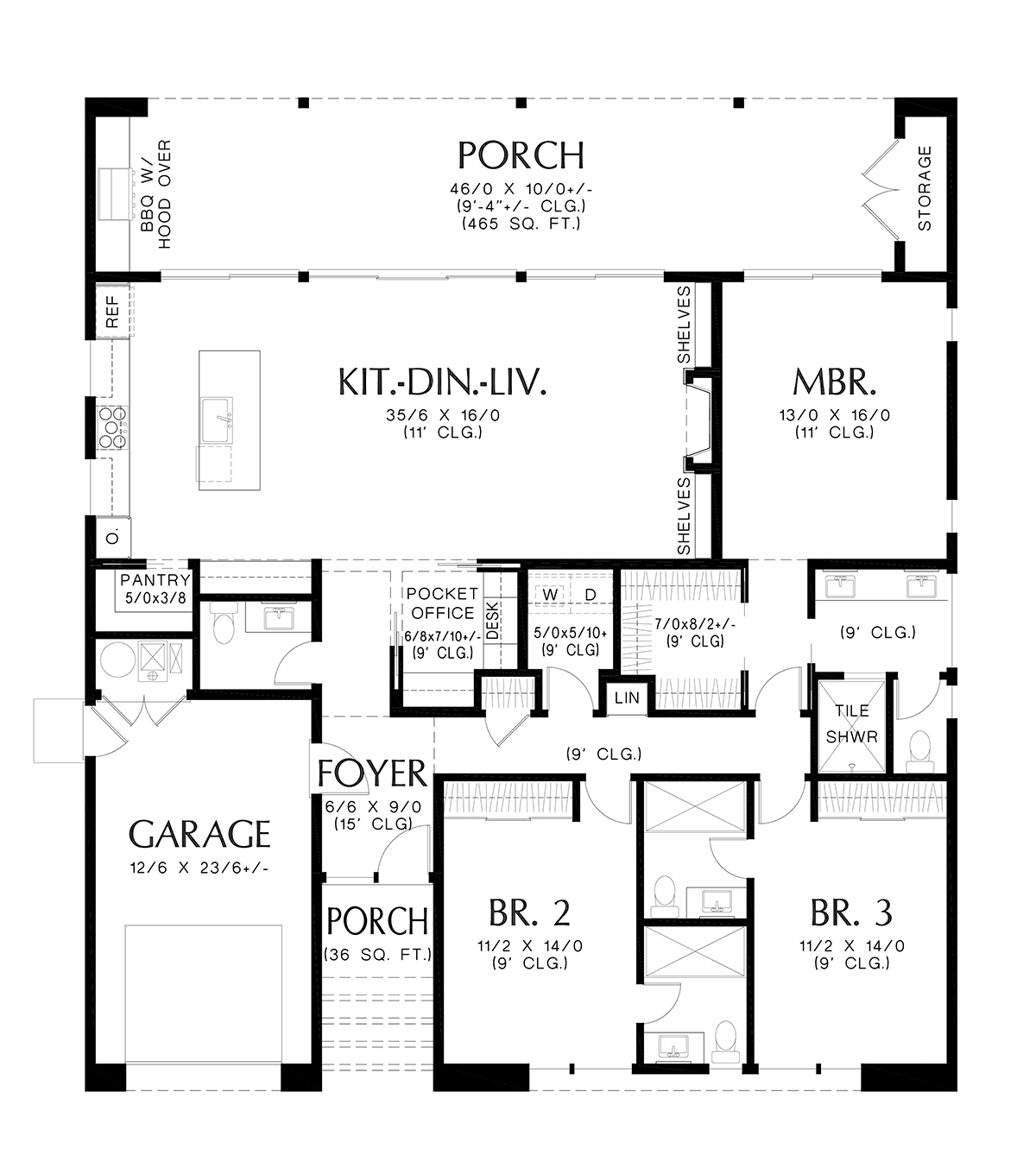 Contemporary Modern Southwest Level One of Plan 83537