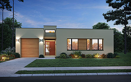 Contemporary Modern Southwest Elevation of Plan 83537
