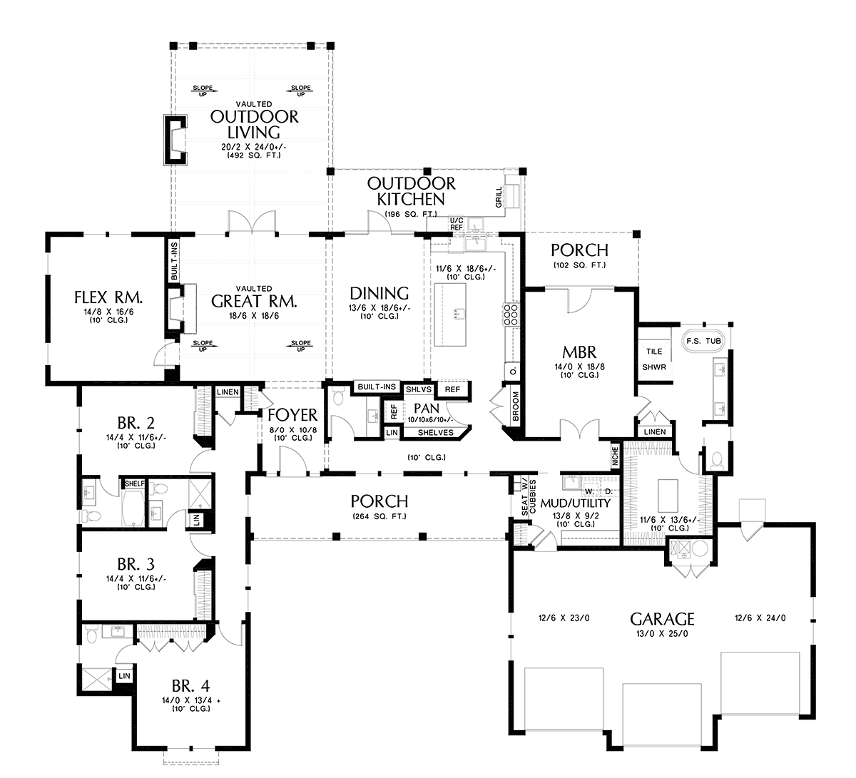 Farmhouse Ranch Southern Level One of Plan 83538