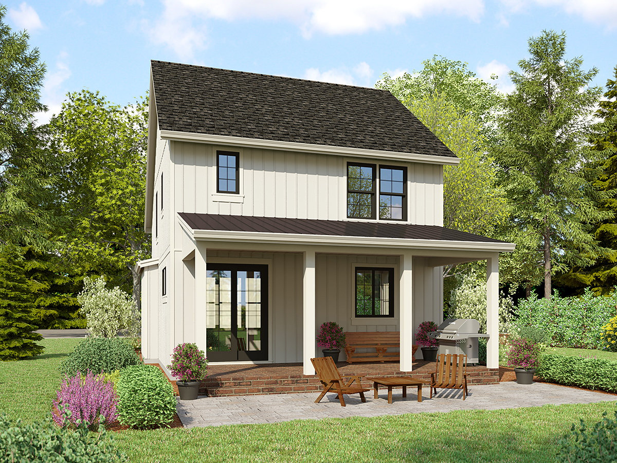 Country Farmhouse Traditional Rear Elevation of Plan 83539