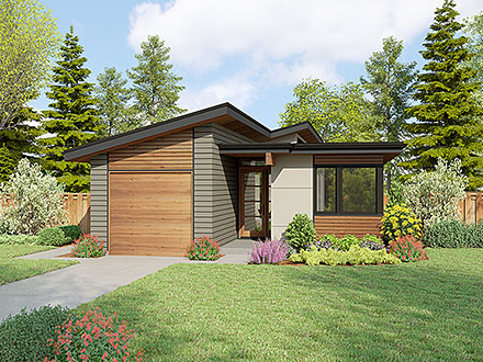Contemporary Ranch Elevation of Plan 83544