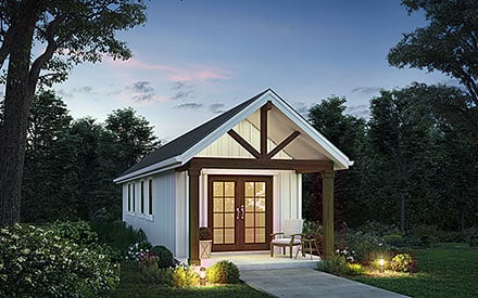 Cottage Country Farmhouse Ranch Elevation of Plan 83556