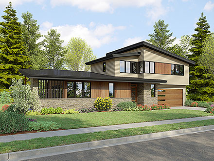 Contemporary Modern Elevation of Plan 83585