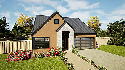 Contemporary Modern Elevation of Plan 83593