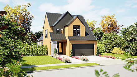 Contemporary Modern Elevation of Plan 83595