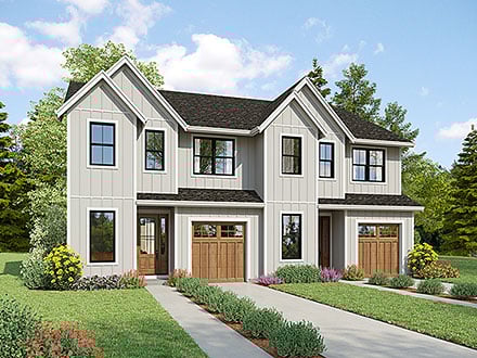Contemporary Country Farmhouse Elevation of Plan 83596