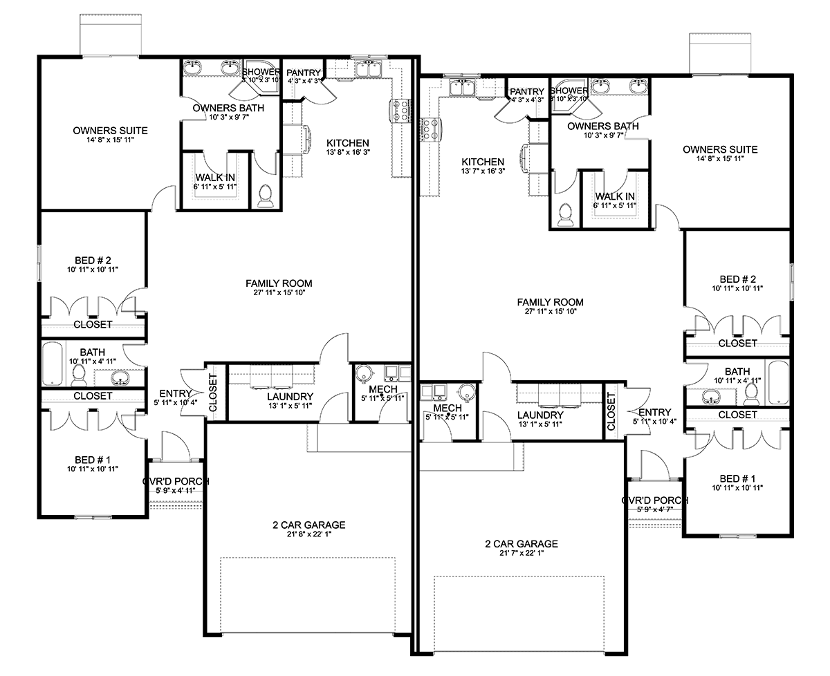 Country Ranch Traditional Level One of Plan 83601
