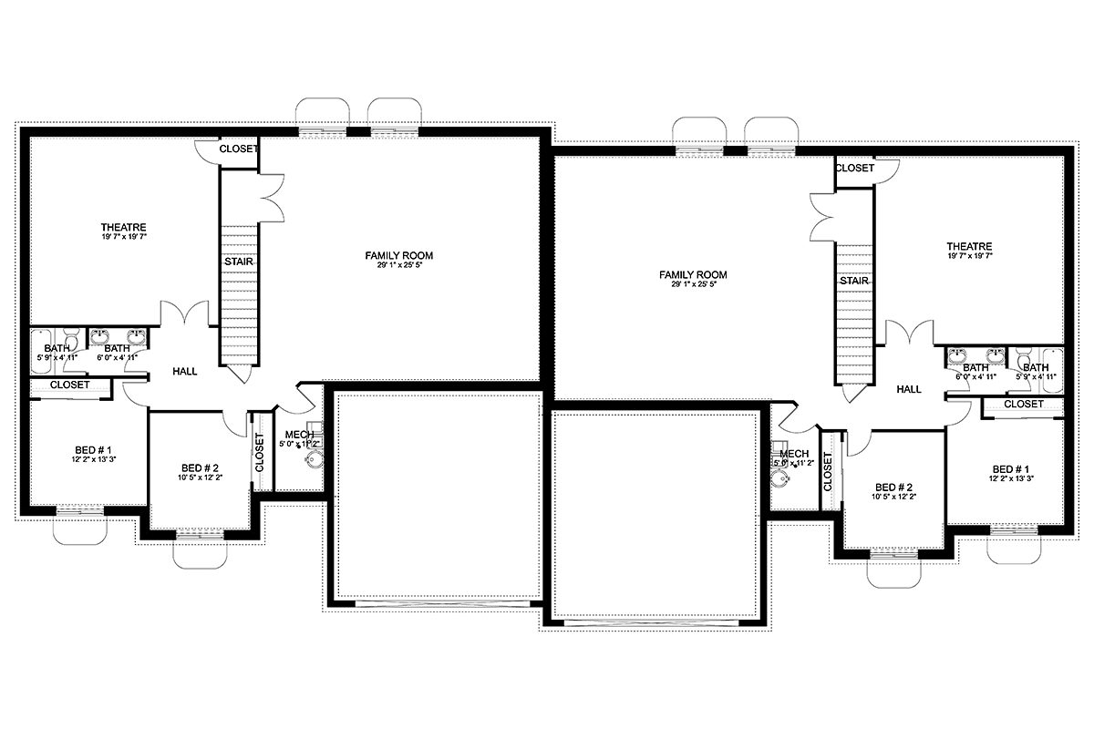 Country Ranch Traditional Lower Level of Plan 83606