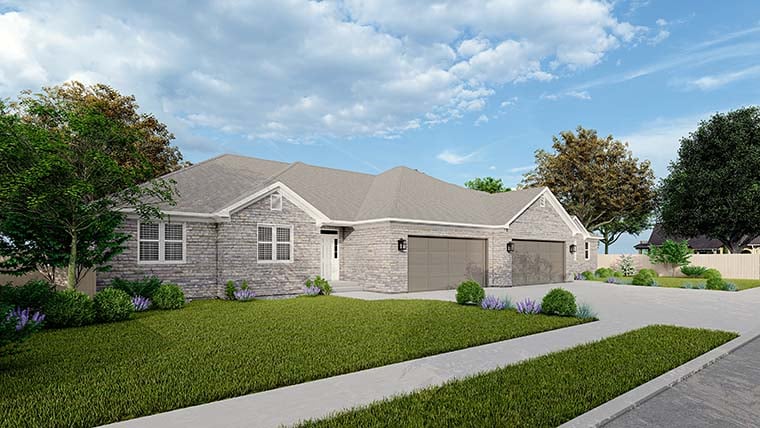 Country, Ranch, Traditional Plan with 3868 Sq. Ft., 6 Bedrooms, 4 Bathrooms, 4 Car Garage Picture 6