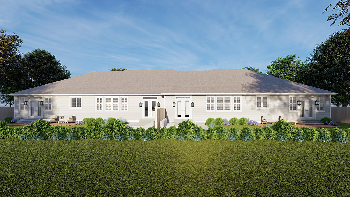 Country Ranch Traditional Rear Elevation of Plan 83606