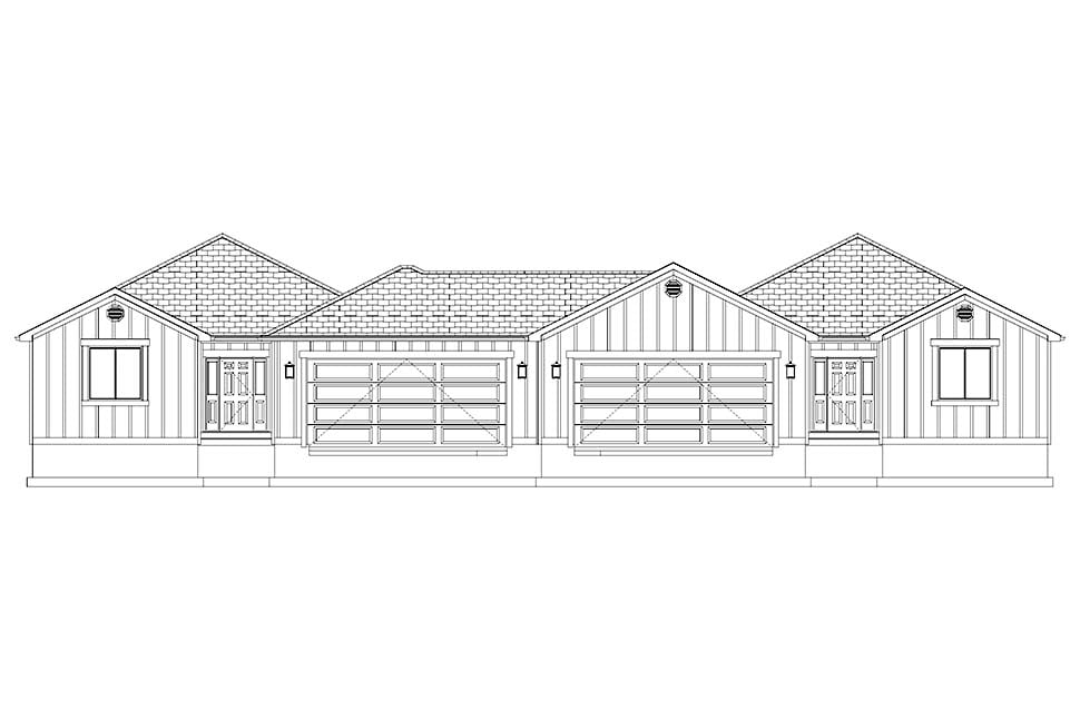 Country, Ranch, Traditional Plan with 3594 Sq. Ft., 6 Bedrooms, 4 Bathrooms, 4 Car Garage Picture 14