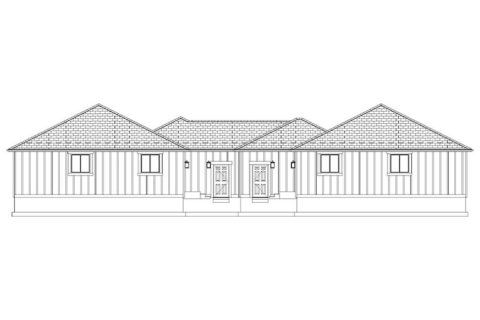 Country, Ranch, Traditional Plan with 3594 Sq. Ft., 6 Bedrooms, 4 Bathrooms, 4 Car Garage Picture 17
