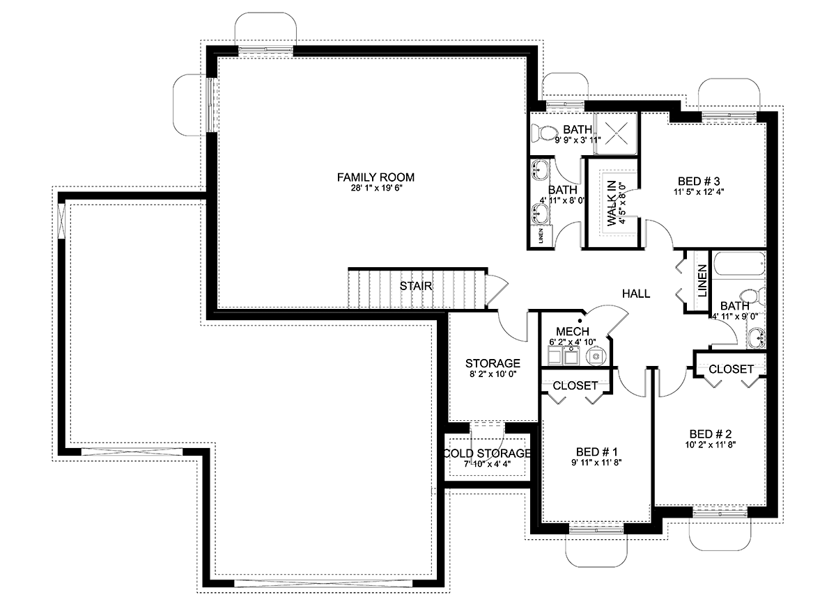 House Plan 83626 Lower Level