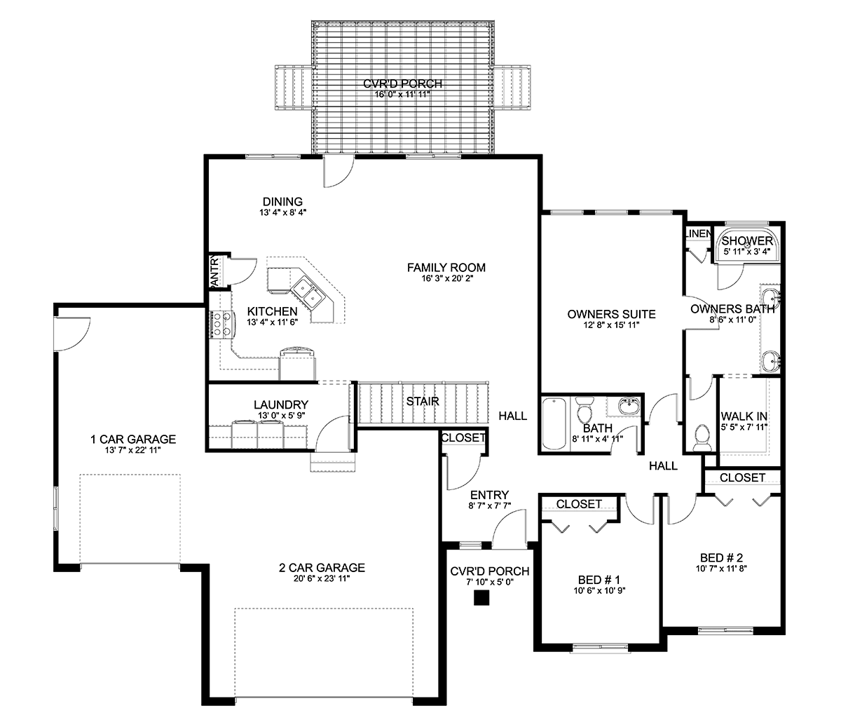 House Plan 83626 Level One
