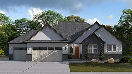 New American Style Ranch Traditional Elevation of Plan 83626