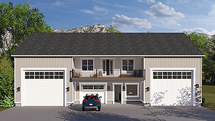 Contemporary Traditional Elevation of Plan 83636