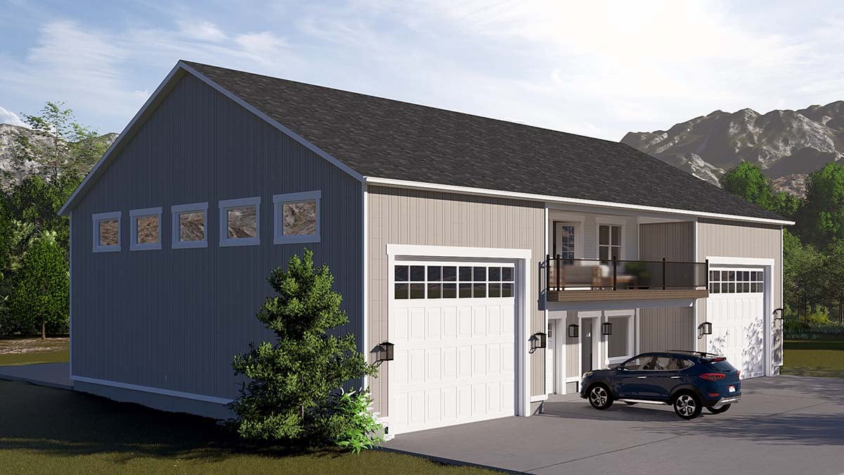 Contemporary, Traditional Plan with 1376 Sq. Ft., 1 Bedrooms, 3 Bathrooms, 5 Car Garage Picture 3
