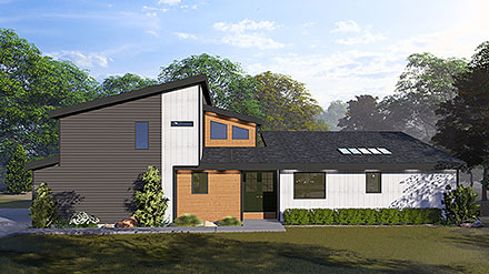Contemporary Modern Elevation of Plan 83640