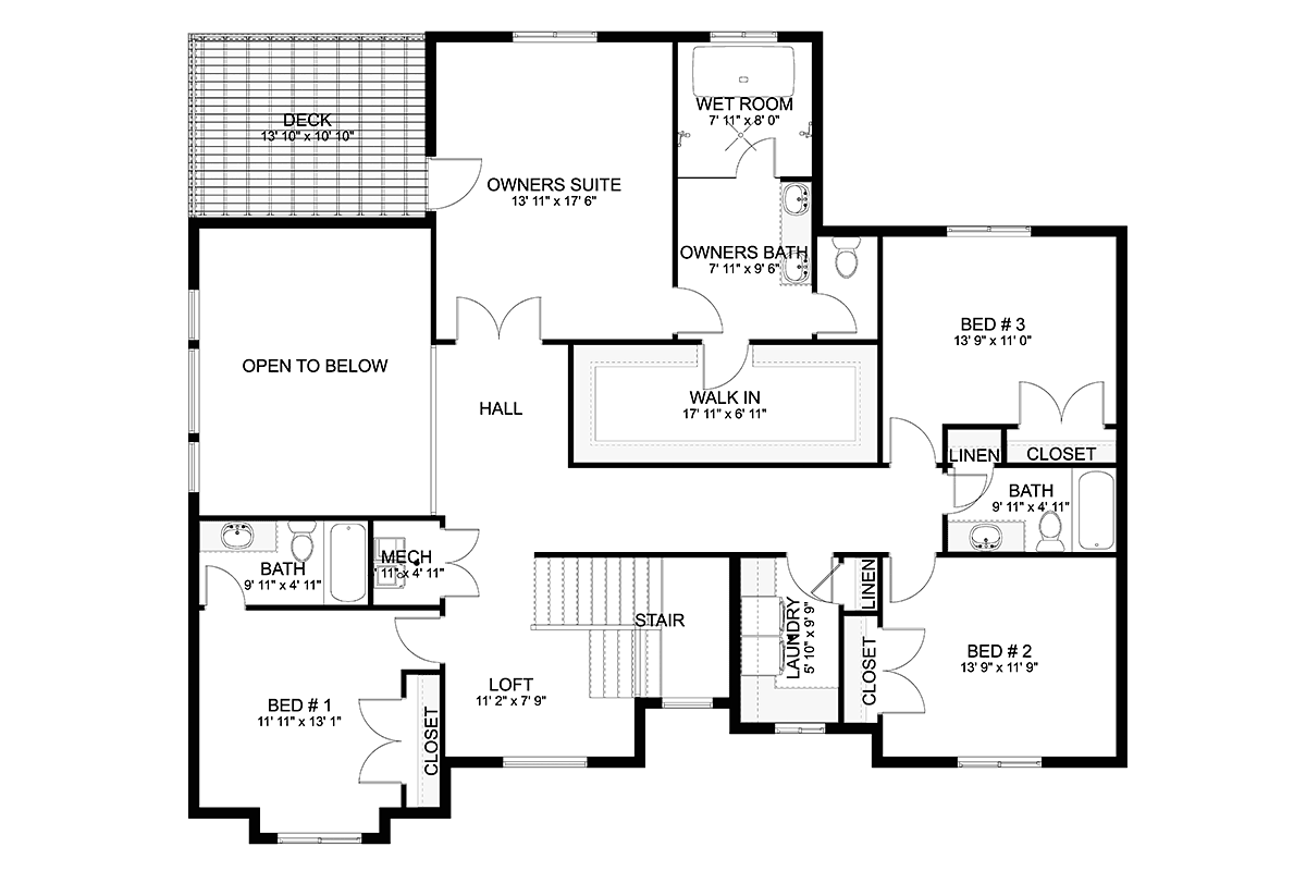 Craftsman New American Style Traditional Level Two of Plan 83644
