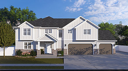 Craftsman New American Style Traditional Elevation of Plan 83644