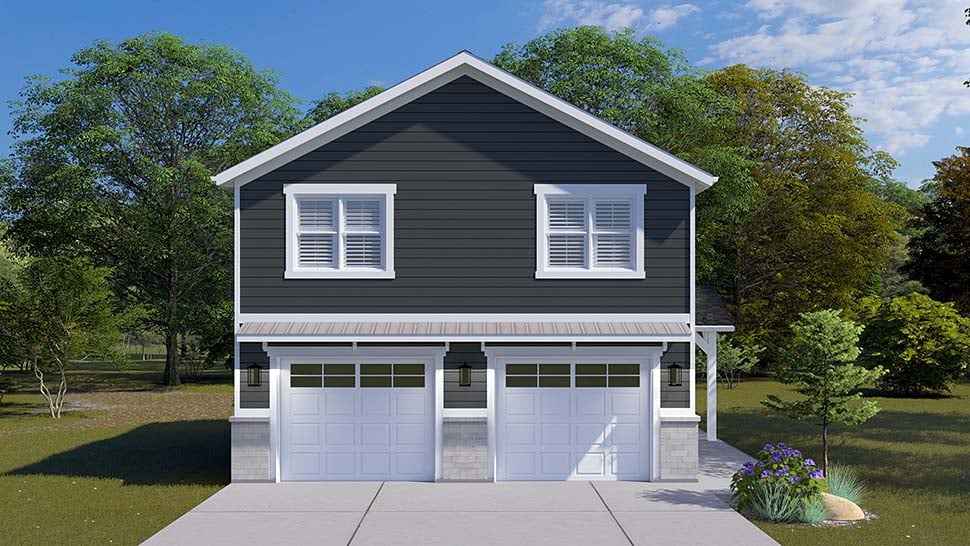 Cottage, Country, Traditional Plan with 1049 Sq. Ft., 2 Bedrooms, 1 Bathrooms, 2 Car Garage Picture 4