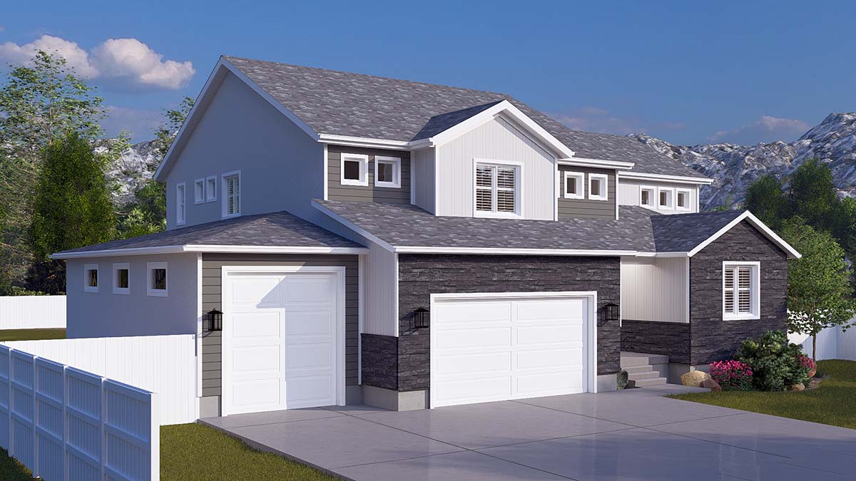 Craftsman, Traditional Plan with 3372 Sq. Ft., 3 Bedrooms, 3 Bathrooms, 3 Car Garage Picture 3