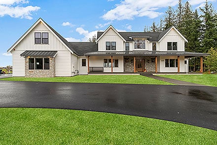 Contemporary, Country, Farmhouse House Plan 83805 with 4 Beds, 4 Baths, 2 Car Garage