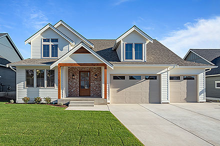 Cottage Country Craftsman Farmhouse Southern Southwest Traditional Elevation of Plan 83809