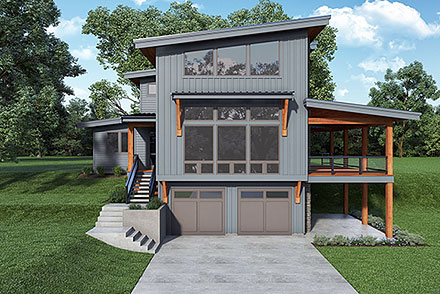 Contemporary Modern Elevation of Plan 83815