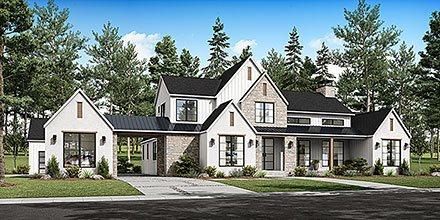 Farmhouse New American Style Elevation of Plan 83816