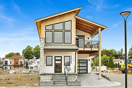 Contemporary Modern Narrow Lot Elevation of Plan 83829