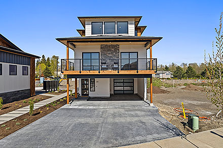 Contemporary Elevation of Plan 83833