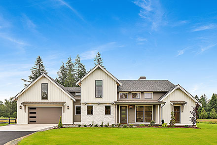 Country Craftsman Farmhouse New American Style Southern Elevation of Plan 83839