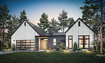 Contemporary Cottage European Farmhouse Elevation of Plan 83846