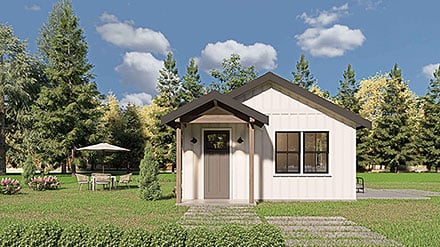 Cabin Country Farmhouse Elevation of Plan 83848