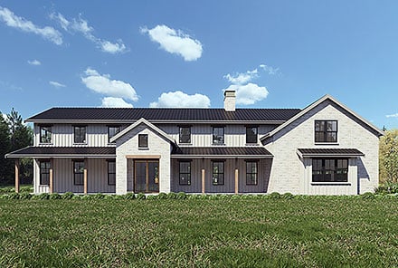 Barndominium Country Farmhouse Southern Elevation of Plan 83856