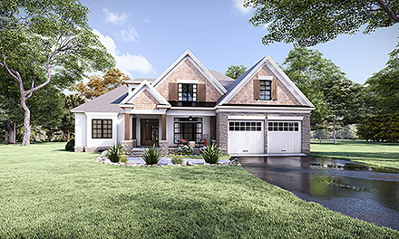 Craftsman Farmhouse Southern Elevation of Plan 83920