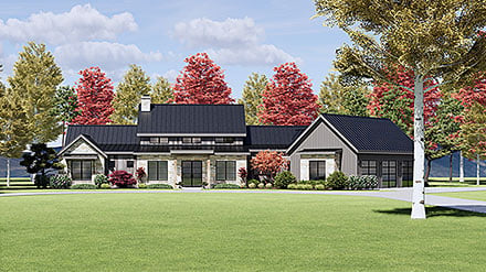 Barndominium Farmhouse Modern Elevation of Plan 84101