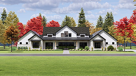 Country Craftsman Farmhouse Elevation of Plan 84103