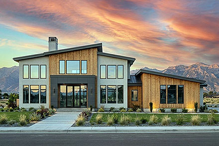 Contemporary Modern Elevation of Plan 84137