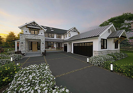 Country Farmhouse New American Elevation of Plan 84601