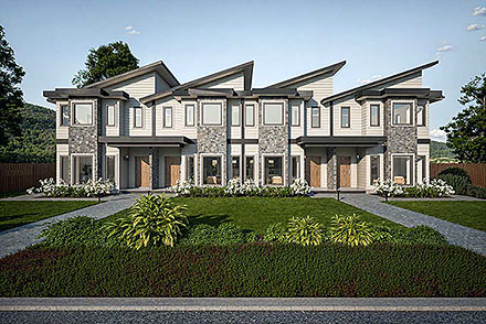 Contemporary European Elevation of Plan 84638