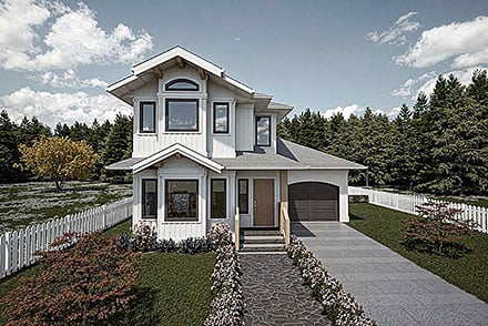 Cottage Country Craftsman Farmhouse Elevation of Plan 84646