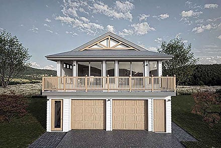 Coastal Cottage Craftsman Farmhouse Elevation of Plan 84647