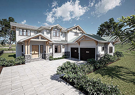 Contemporary Cottage Country Craftsman Farmhouse Elevation of Plan 84652