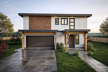 Contemporary Modern Elevation of Plan 84655