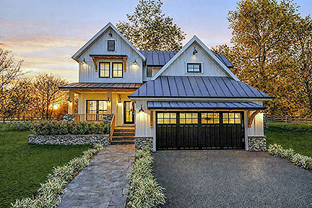 Contemporary Country Craftsman Farmhouse New American Elevation of Plan 84661