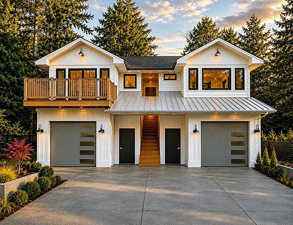 Garage-Living Plan 84673