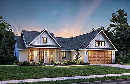 Contemporary Farmhouse Southern Traditional Elevation of Plan 84714